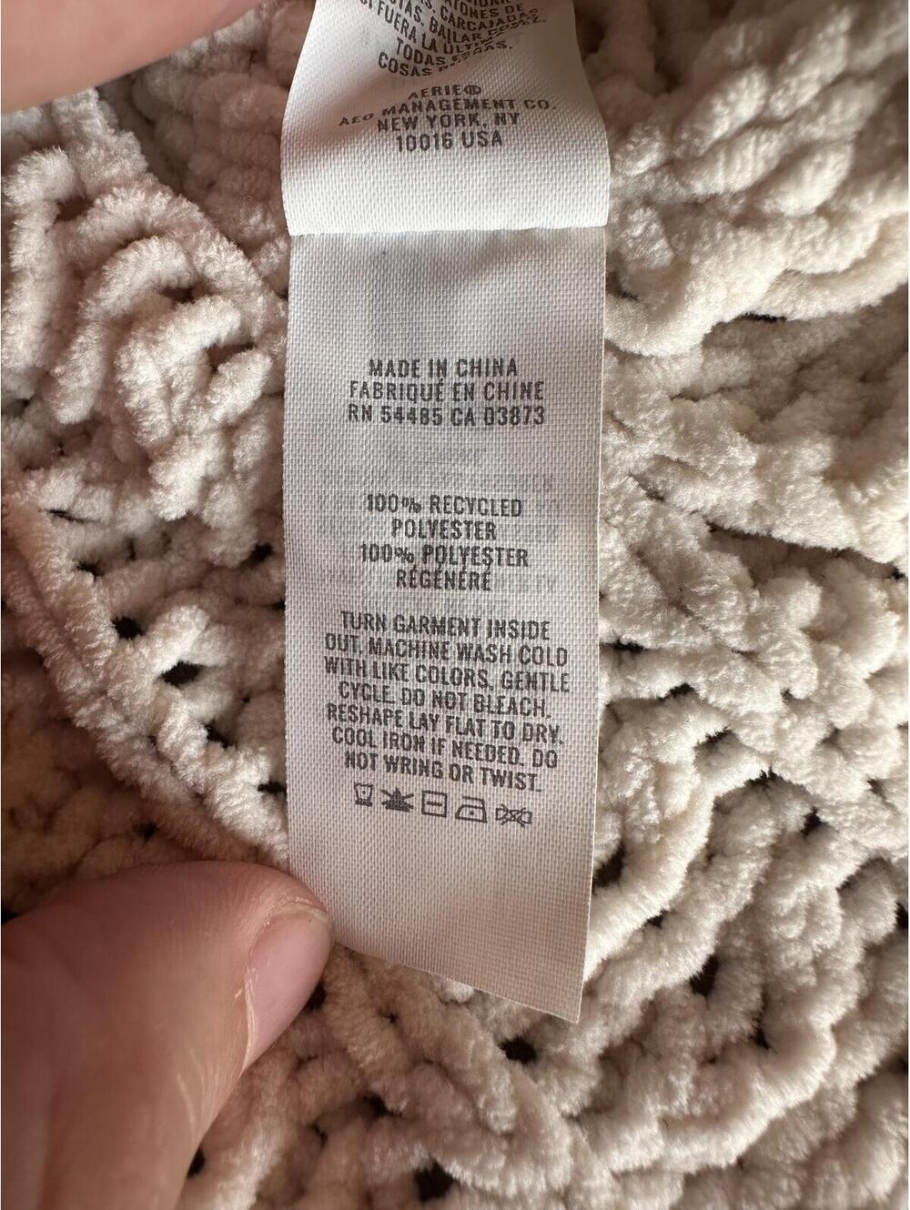 Aerie Cable Car Quarter Zip Chunky Sweater In Toasted Coconut Cream Women’s XS - Picture 8 of 15
